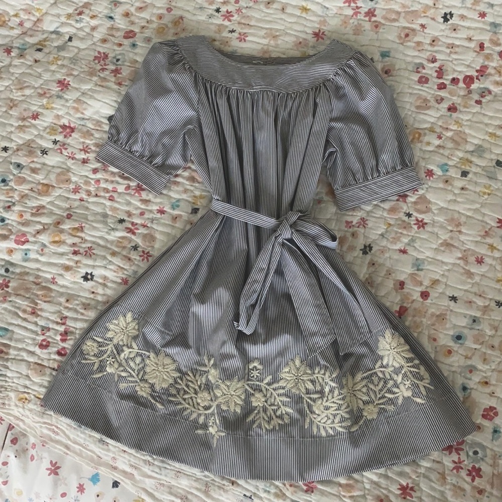 Brand new Bonpoint Girls striped dress size 6